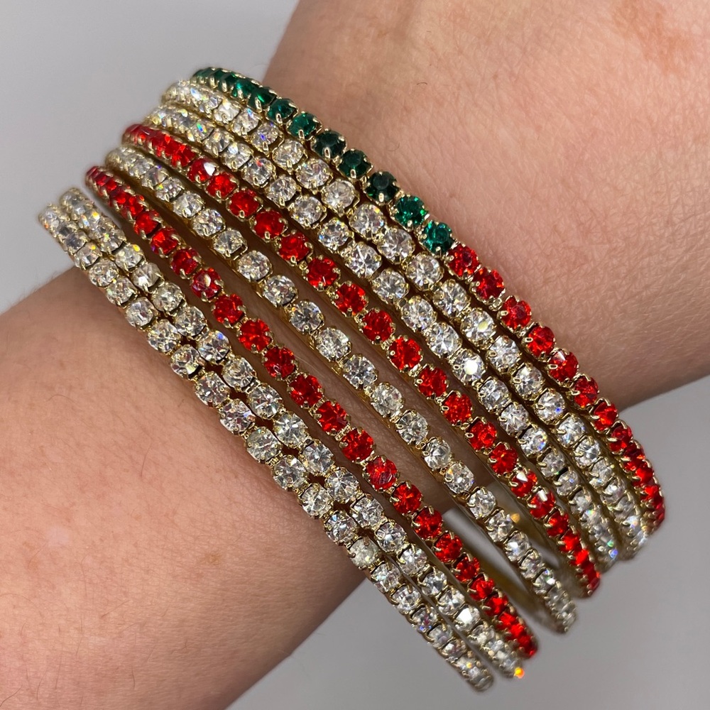 Sparkling Faceted Stone Bangles